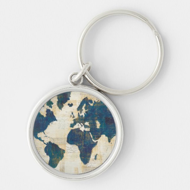 Porte-clés Collage de carte du monde (Devant)