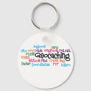 Porte-clés Collage de mot de Geocaching