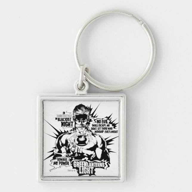 Porte-clés Collage de texte de la lanterne verte (Devant)