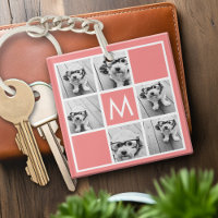Collage photo de corail et blanc Monogramme person