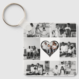 Porte-clés Collage photo noir et blanc 7