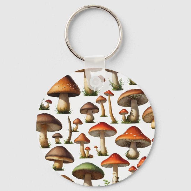 Porte-clés Collection de champignons Design Motif (Recto)