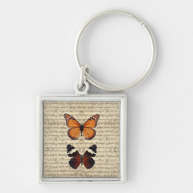 Porte-clés Collection de papillons vintages (Devant)