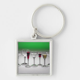 Porte-clés Collection de verres de vin de tiges de torsion
