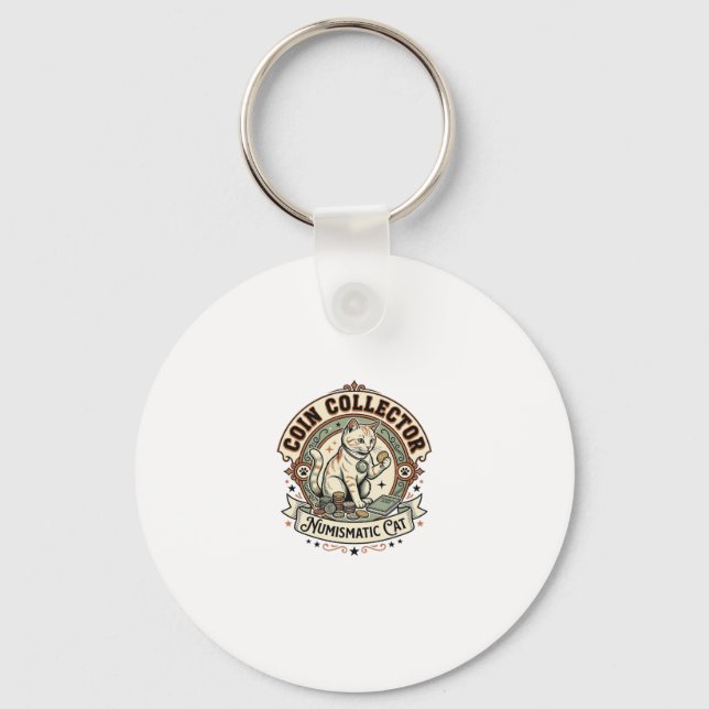 Porte-clés Collectionneur de pièces Numismatique Chat Collect (Recto)