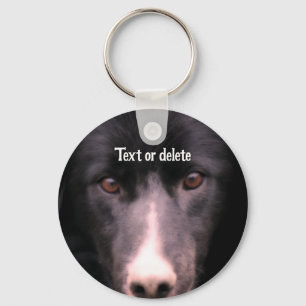 Porte-clés Collie Bordure noire visage chien personnalisé