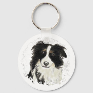 Porte-clés Collie de bordure personnalisée - Collection de ch