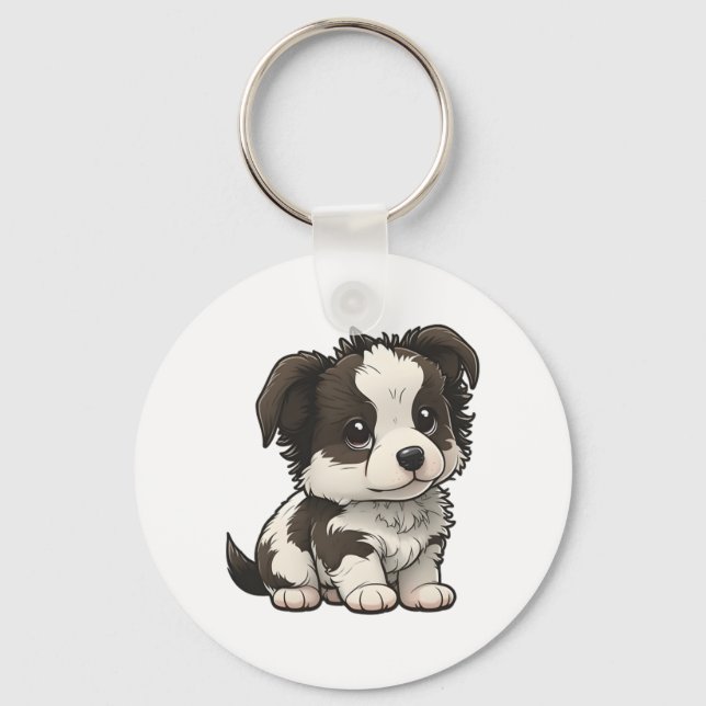Porte-clés Collie frontalière de Chibi (Recto)