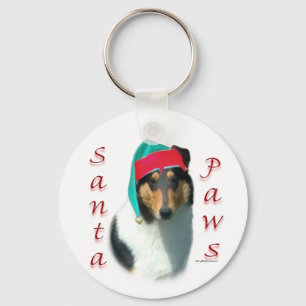 Porte-clés Collie (lisse) Père Noël Paws