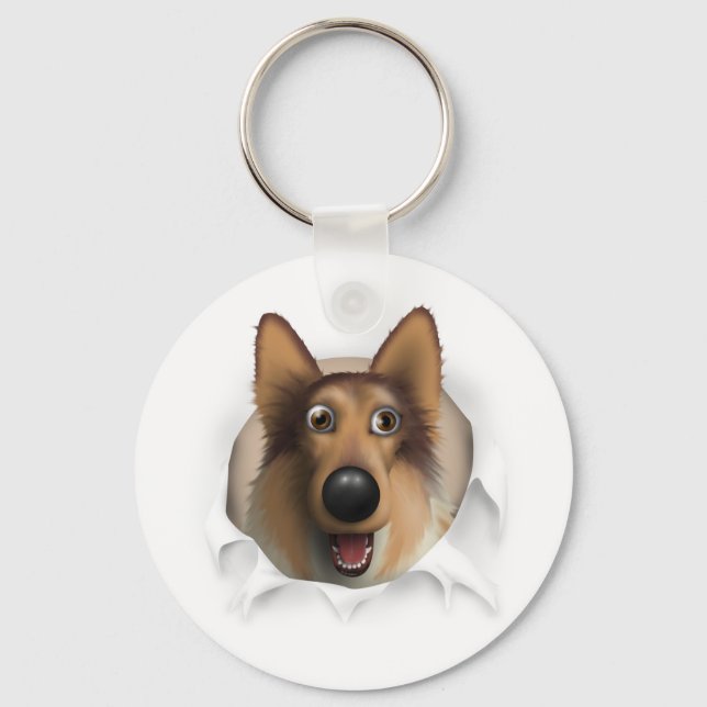 Porte-clés Collie (Manteau Rough) Sortie (Recto)