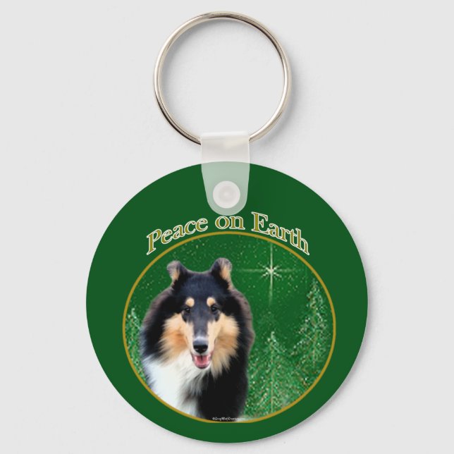 Porte-clés Collie (rude) Paix (Recto)