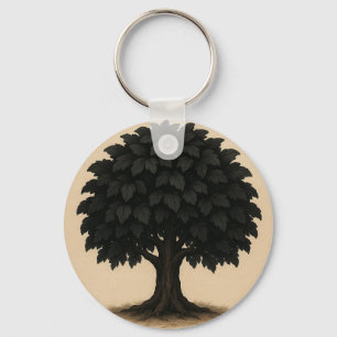 Porte-clés Collier Black Tree – Pendentif Nature Minimaliste