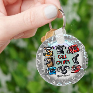 Porte-clés Collier clé chrétien Appelez-Le
