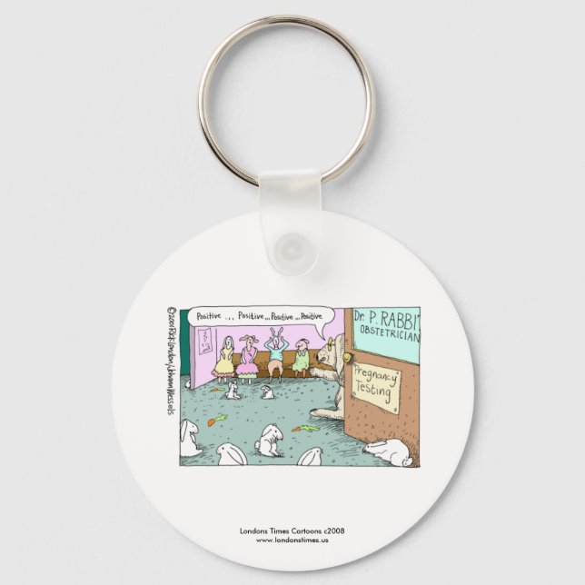 Porte-clés Collier de clés humoristique Gynéco lapin (Recto)