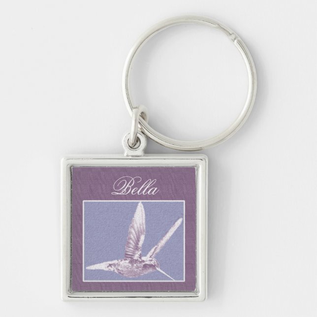 Porte-clés Collier personnalisé de colibri violet (Devant)