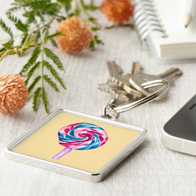 Porte-clés Collipop eau couleur bonbon art (Côté)