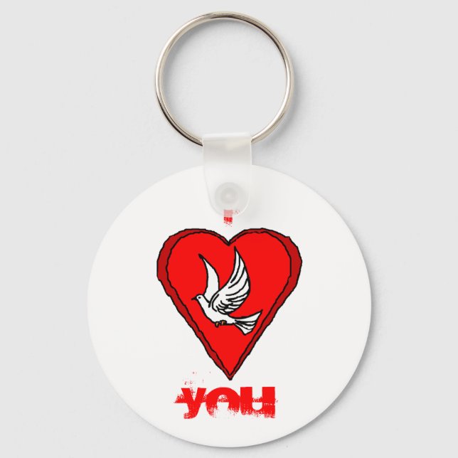 Porte-clés Colombe blanche (Recto)