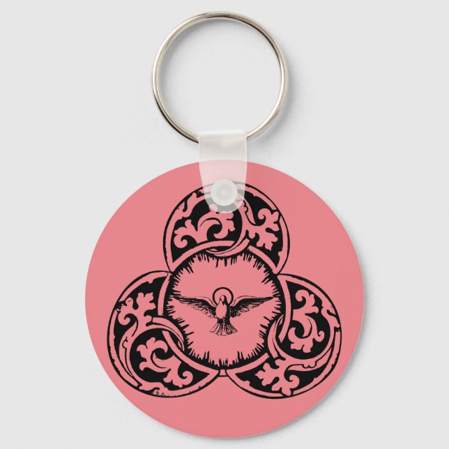 Porte-clés Colombe du Saint-Esprit symbole chrétien (Recto)