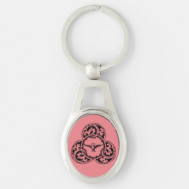 Porte-clés Colombe du Saint-Esprit symbole chrétien (Devant)
