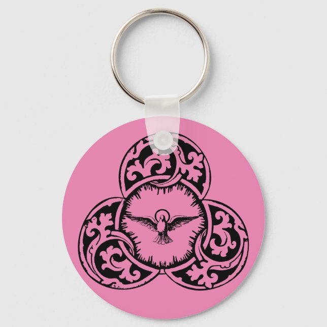 Porte-clés Colombe du Saint-Esprit symbole chrétien (Recto)