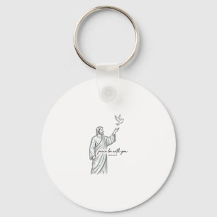 Porte-clés Colombe Paix Soit Avec Vous Chemise Vintage Chréti