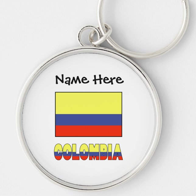 Porte-clés Colombia and Colombian Flag with Your Name (Devant)