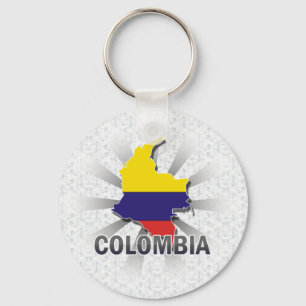 Porte-clés Colombia Flag Map 2.0
