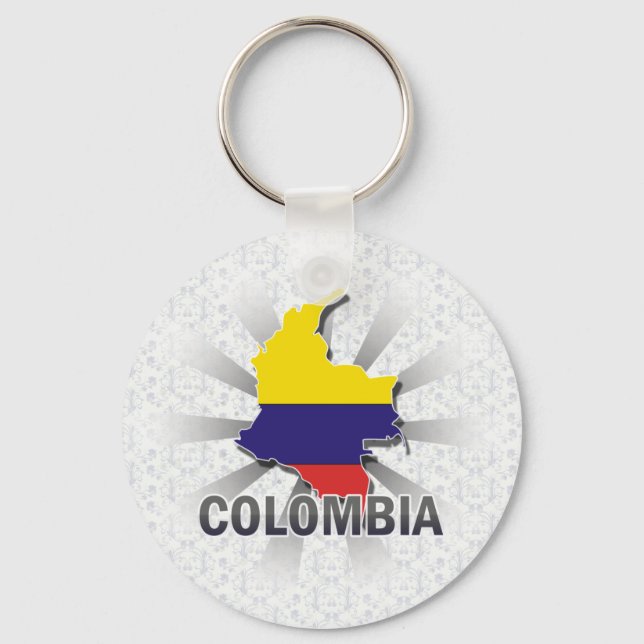 Porte-clés Colombia Flag Map 2.0 (Recto)
