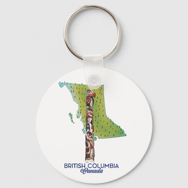 Porte-clés Colombie-Britannique Carte du Canada. Café géant M (Recto)