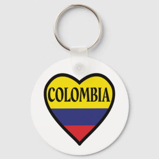 Porte-clés Colombie Drapeau Clé Coeur