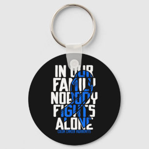 Porte-clés Colon Cancer Support Famille Bleu Colon Cancer
