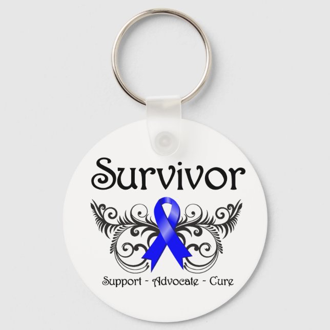 Porte-clés Colon Cancer Survivant Floral Deco (Recto)
