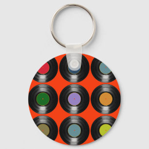 Porte-clés color vinyl records pattern