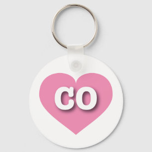 Porte-clés Colorado Coeur rose - J'aime CO