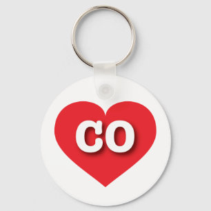 Porte-clés Colorado Coeur rouge - J'aime CO
