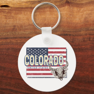 Porte-clés Colorado États-Unis Retro State Map Vintage USA