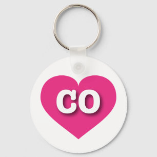 Porte-clés Colorado Hot Pink Heart - I Love CO