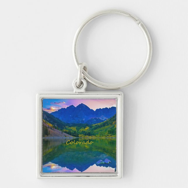 Porte-clés Colorado Montagnes Rocheuses et le lac (Devant)
