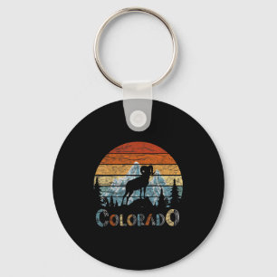 Porte-clés Colorado montagnes rocheuses ski rétro camping