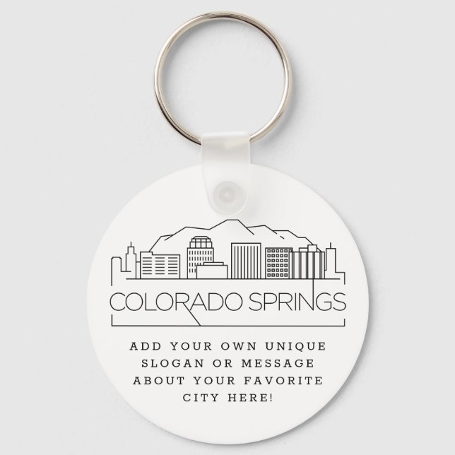 Porte-clés Colorado Springs Stylisé Skyline | Slogan personna (Recto)