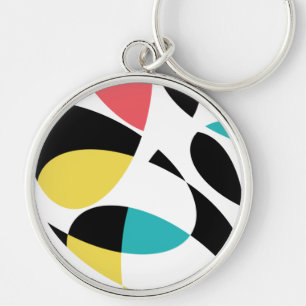 Porte-clés Coloré, abstrait, moderne, amusant motif géométriq