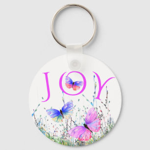 Porte-clés Colorful Butterflies Flying in Nature Keychain Joy