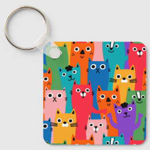 Porte-clés Colorful cats