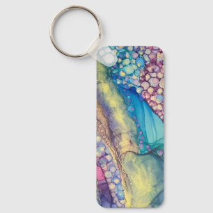 Porte-clés Colorful Dots Alcohol Ink Liquid Abstract Art