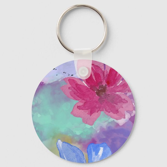 Porte-clés Colorful Floral Art Keychain (Recto)