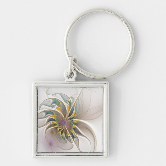 Porte-clés Colorful fractal ornament. Flower art (Devant)