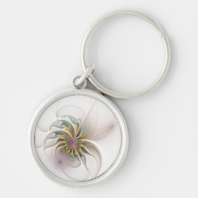 Porte-clés Colorful fractal ornament. Flower art (Devant)