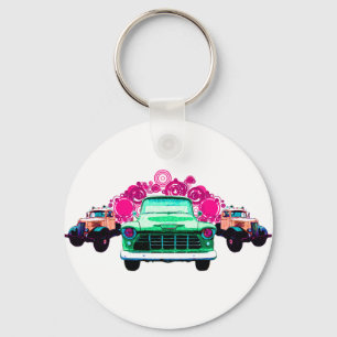 Porte-clés Colorful Green Vintage Trucks