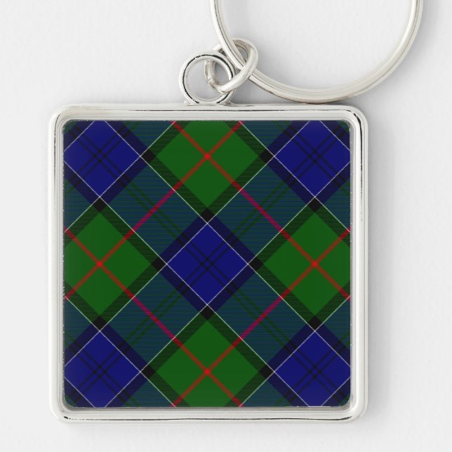 Porte-clés Colquhoun tartan bleu vert plaid (Devant)