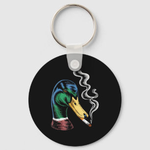 Porte-clés Colvert fumant une cigarette mème colvert drôle